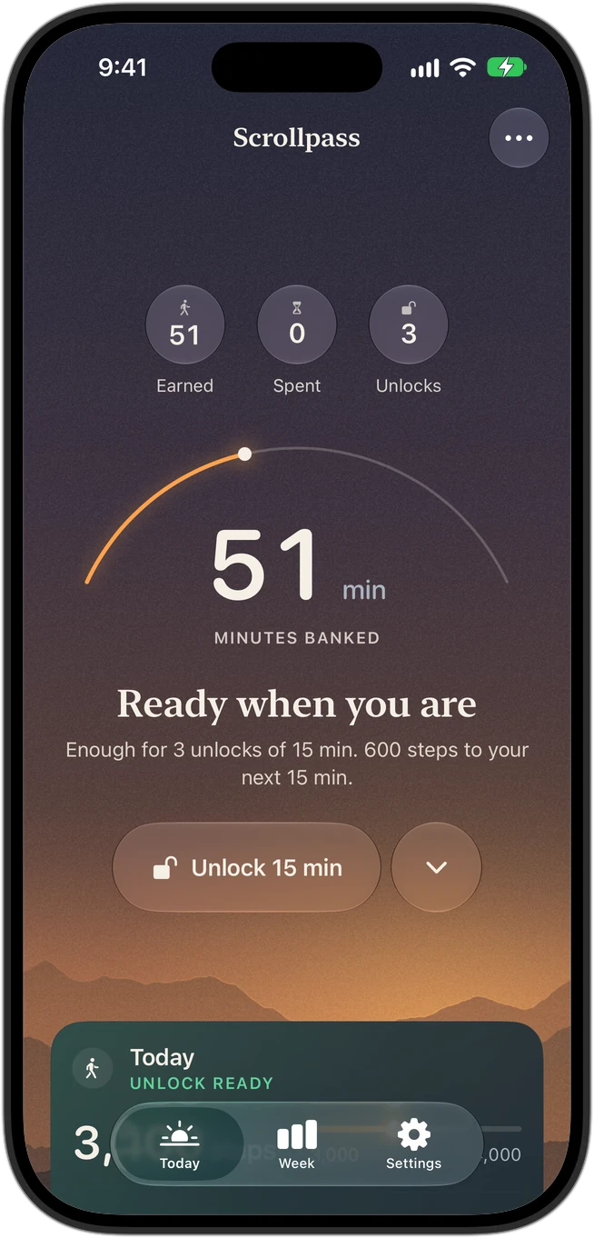 Today at 6 p.m.: 51 minutes banked