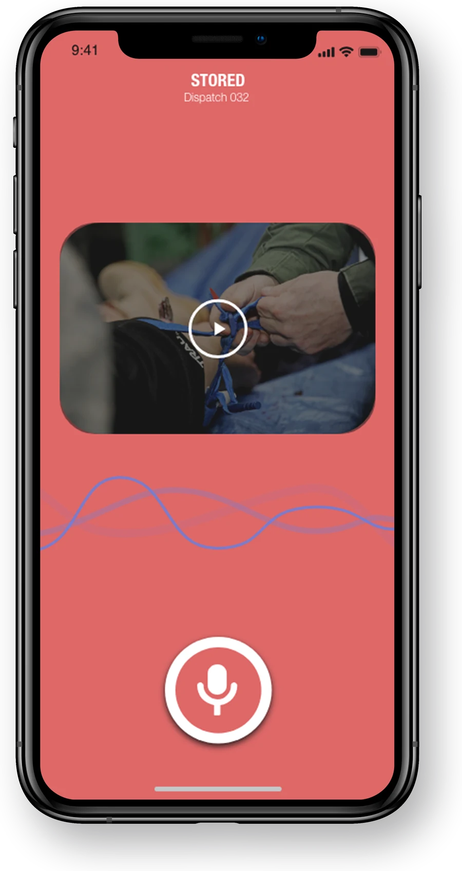 Stored dispatch recording playback screen