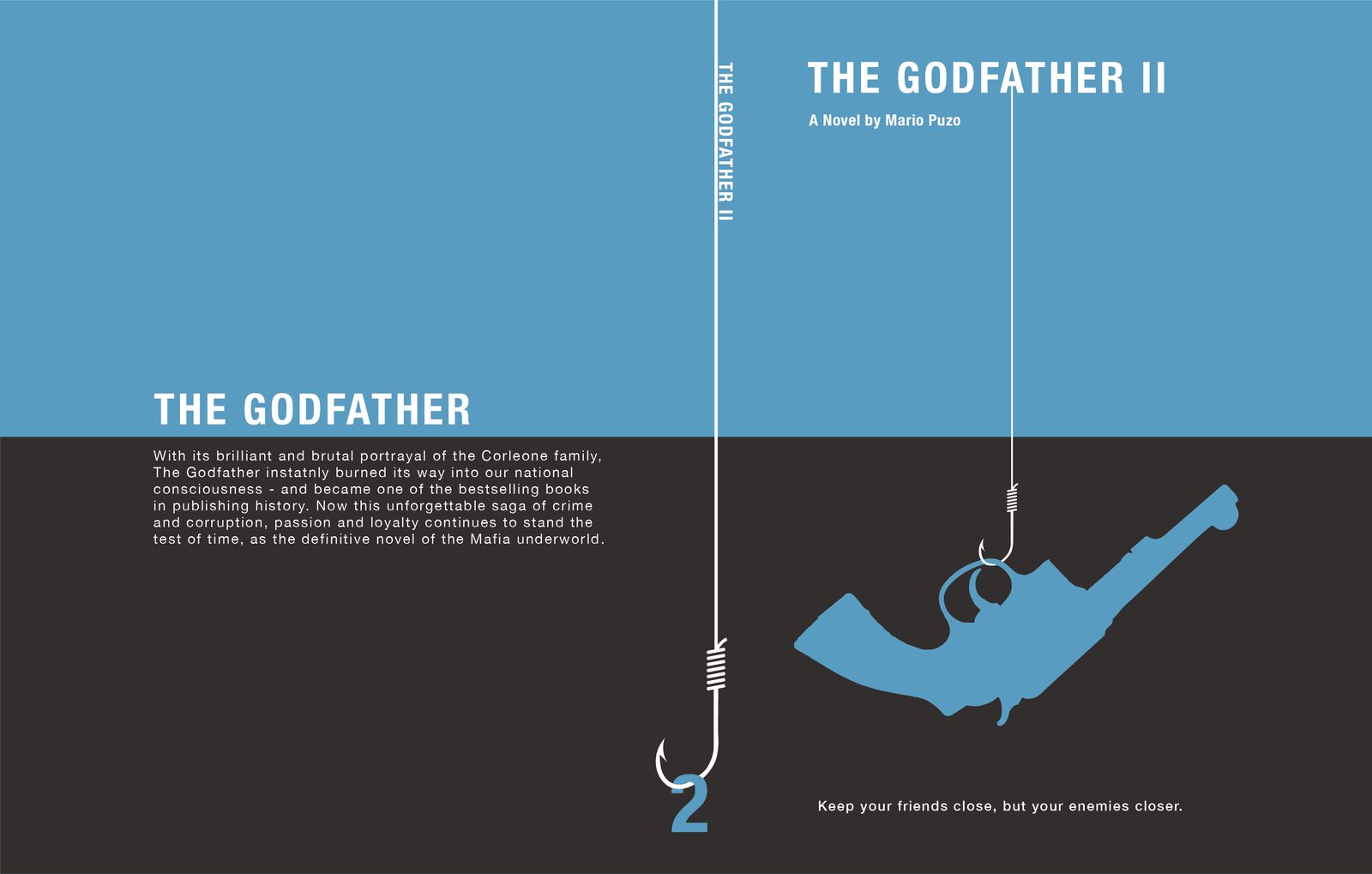 The Godfather book cover series in blue