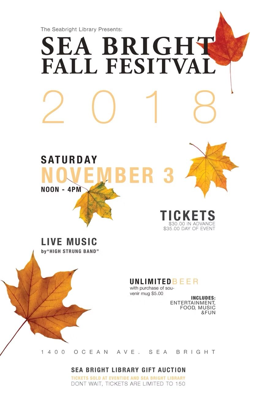 Sea Bright Fall Festival 2018 poster with autumn leaves