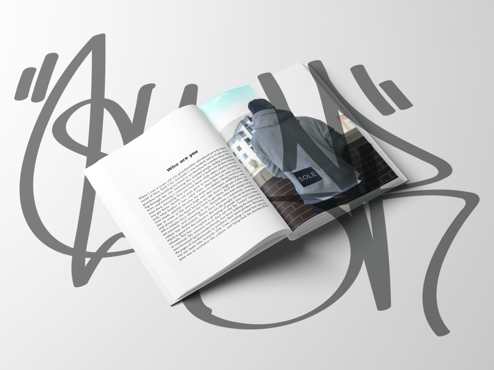 Sole Unit book with calligraphy tag artwork