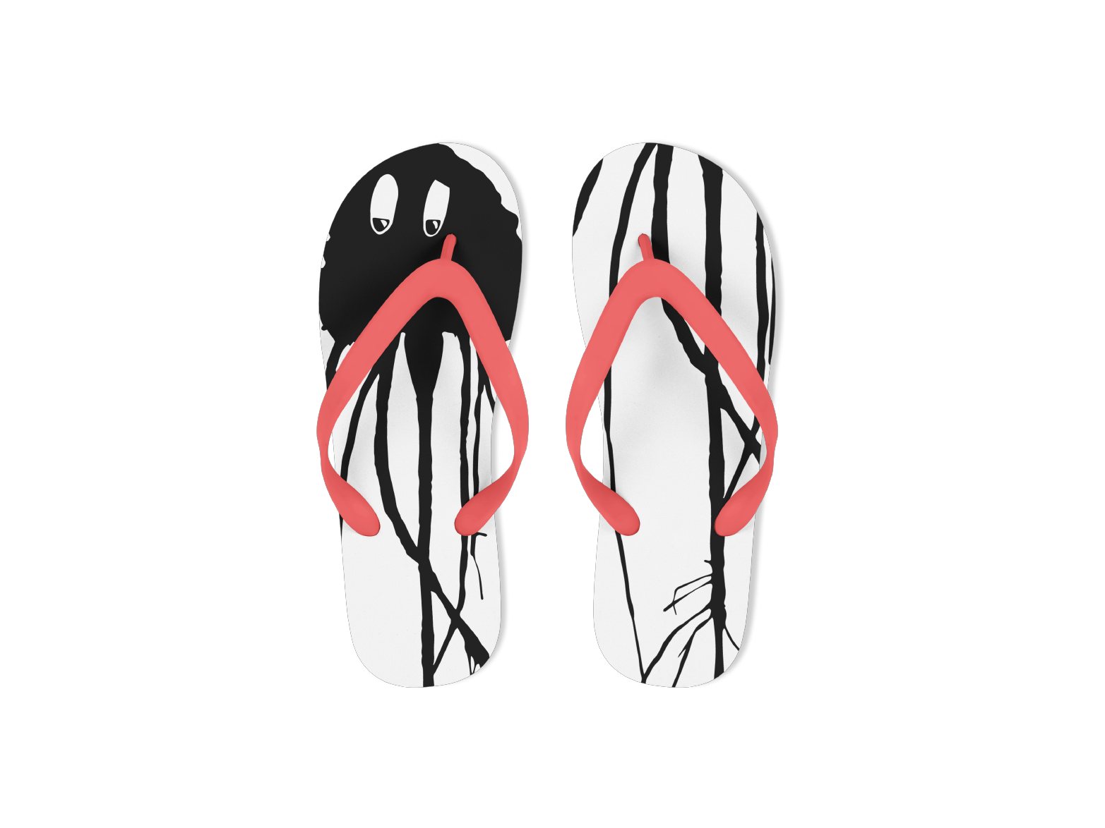 Flip-flops with jellyfish artwork
